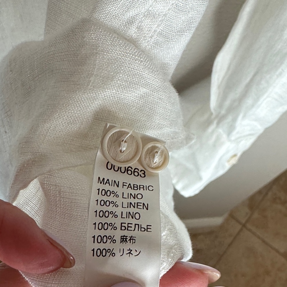 MC2 Saint Barth White 100% Linen Button Down Shirt Lightweight Summer Resort - M - Picture 8 of 12